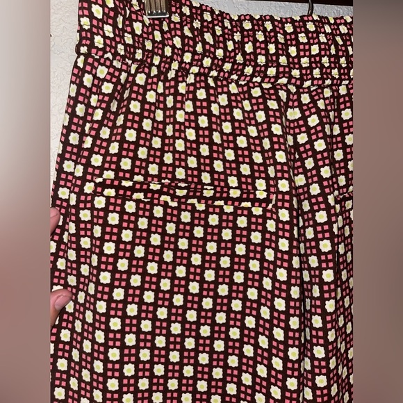 ZARA Palazo Pants Flowers Red and Yellow Adjustable Size Small - Picture 6 of 8